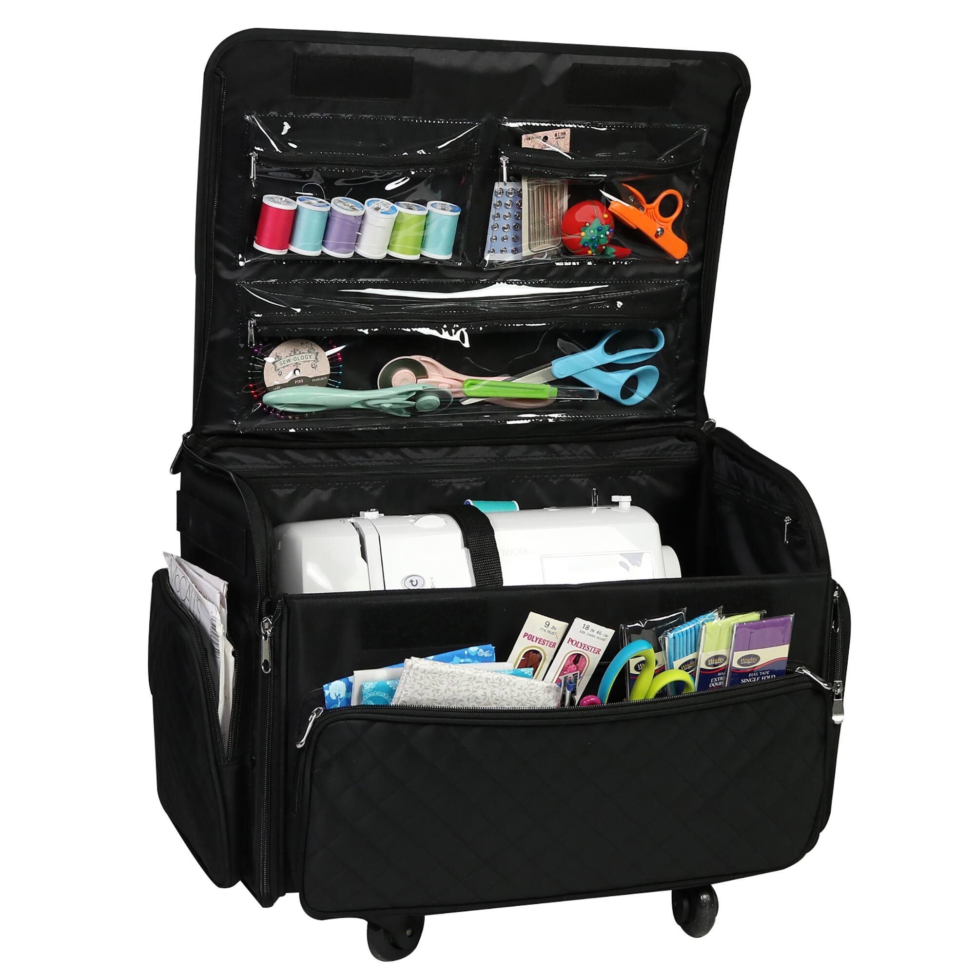 Everything Mary Black Quilted Deluxe Sewing Machine Storage Case